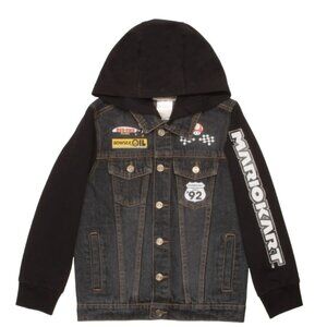 Nintendo Super Mario Bros Boys' Casual Fashion Hoodie Denim Kids Jacket